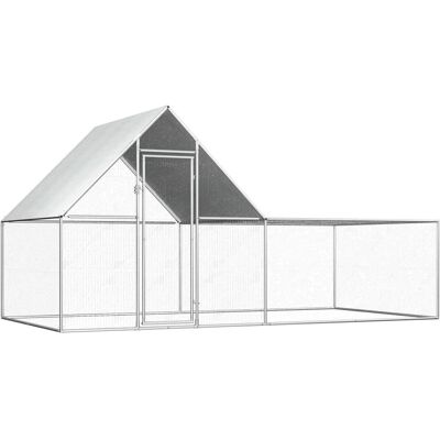 vidaXL Kyllingehus 4x2x2m Galvaniseret Stål Hønsehus Fjerkræ vidaXL Kyllingehus 4x2x2m Galvaniseret Stål Hønsehus Fjerkræ