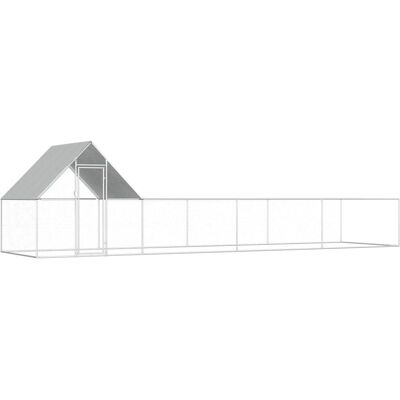 vidaXL Hønsehus 8x2x2m Galvaniseret stål hønsehus - Hønsehus vidaXL Hønsehus 8x2x2m Galvaniseret stål hønsehus - Hønsehus