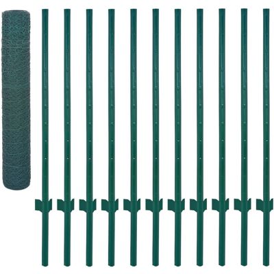 vidaXL Stahl-Gitterzaun 25x1m Grün - Garten, Landwirtschaft, Industrie vidaXL Stahl-Gitterzaun 25x1m Grün - Garten, Landwirtschaft, Industrie