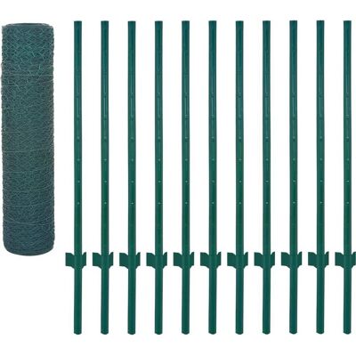 vidaXL Stahl-Gitterzaun - Grün 25x0,5m Gartenzäun vidaXL Stahl-Gitterzaun - Grün 25x0,5m Gartenzäun