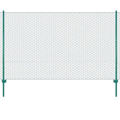 vidaXL Valla de malla metálica con postes acero 25x1,5 m Verde vidaXL Valla de malla metálica con postes acero 25x1,5 m Verde