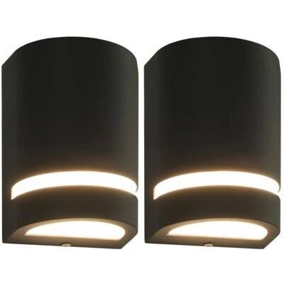 vidaXL 2x Oświetlenie Ścienne Zewnętrzne 35W Czarny Półokrągły Oświetlenie Ogrodu - Wall Lights vidaXL 2x Oświetlenie Ścienne Zewnętrzne 35W Czarny Półokrągły Oświetlenie Ogrodu - Wall Lights