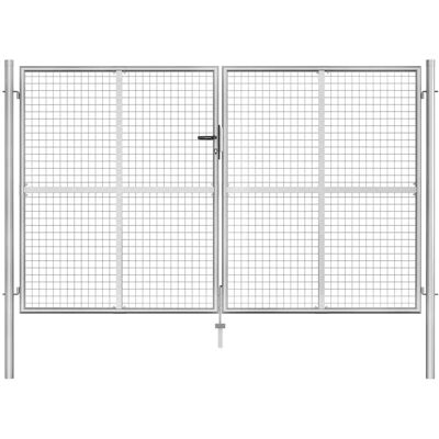 vidaXL 353052 Tuinpoort - Staal 306x200cm - Zilver - Tuinpoort vidaXL 353052 Tuinpoort - Staal 306x200cm - Zilver - Tuinpoort