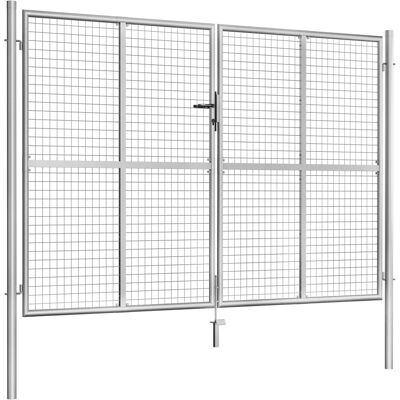 vidaXL Gartentür aus galvanisiertem Stahl 306x225 cm Silber vidaXL Gartentür aus galvanisiertem Stahl 306x225 cm Silber