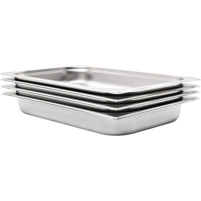 vidaXL Gastronorm-Behälter 4 Stück GN 1/1 65 mm Edelstahl Silber - Gastronorm Behälter vidaXL Gastronorm-Behälter 4 Stück GN 1/1 65 mm Edelstahl Silber - Gastronorm Behälter