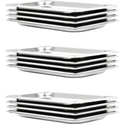 vidaXL Rustfrit Stål Gastronorm Bakker 12 stk GN 1/3 20mm vidaXL Rustfrit Stål Gastronorm Bakker 12 stk GN 1/3 20mm