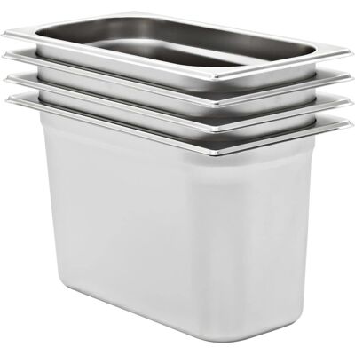 vidaXL Gastronorm Behälter GN 1/3 200mm Edelstahl - 4 Stück vidaXL Gastronorm Behälter GN 1/3 200mm Edelstahl - 4 Stück