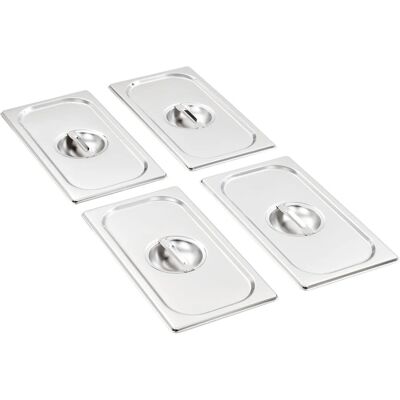 vidaXL Stainless Steel Pan Lids Set - Gastronorm 1/3 Accessories vidaXL Stainless Steel Pan Lids Set - Gastronorm 1/3 Accessories