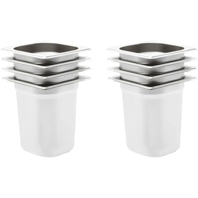 vidaXL Gastronorm Behälter 8 Stück, Edelstahl, GN 1/6 - Küchenzubehör vidaXL Gastronorm Behälter 8 Stück, Edelstahl, GN 1/6 - Küchenzubehör