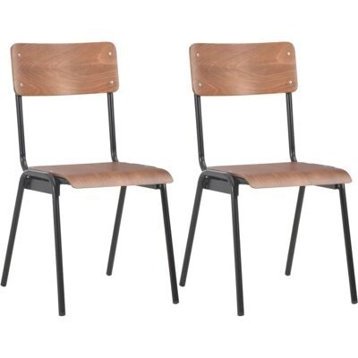 vidaXL 2x Esszimmerstühle Braun Massiv Sperrholz Stahl - Esszimmer Chairs vidaXL 2x Esszimmerstühle Braun Massiv Sperrholz Stahl - Esszimmer Chairs