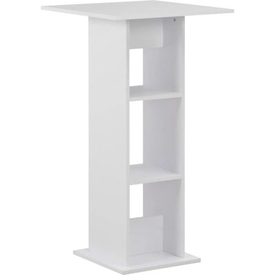 vidaXL Witte Bar Tafel met Plank 60x60x110cm - Keuken/Eetkamer Tafel vidaXL Witte Bar Tafel met Plank 60x60x110cm - Keuken/Eetkamer Tafel