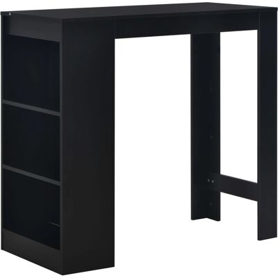 vidaXL Küchen-/Esszimmertisch mit Regal - Modernes Schwarzes Kompaktdesign vidaXL Küchen-/Esszimmertisch mit Regal - Modernes Schwarzes Kompaktdesign
