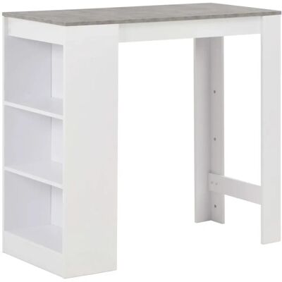 vidaXL Witte Barkastafel met Opbergplank - Keuken / Eetkamer Tafel vidaXL Witte Barkastafel met Opbergplank - Keuken / Eetkamer Tafel