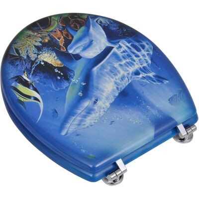 vidaXL WC-Sitz mit Deckel - Delfin - 2 Stück - Mehrfarbig vidaXL WC-Sitz mit Deckel - Delfin - 2 Stück - Mehrfarbig