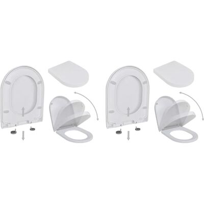 vidaXL Toilettensitz mit Soft-Close - 2 Stück - Weiß - WC Sitz vidaXL Toilettensitz mit Soft-Close - 2 Stück - Weiß - WC Sitz