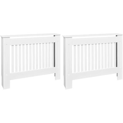 vidaXL 2x Copritermosifoni MDF bianco 112cm Mensola riscaldamento vidaXL 2x Copritermosifoni MDF bianco 112cm Mensola riscaldamento