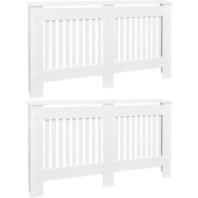 vidaXL 152cm Weiße MDF Heizkörperabdeckung mit Ablage - Heizkörperabdeckung vidaXL 152cm Weiße MDF Heizkörperabdeckung mit Ablage - Heizkörperabdeckung