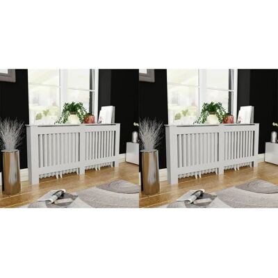 vidaXL 2x Couvre-radiateurs MDF blanc 172cm Étagère chauffage Accessoire - Publicité vidaXL 2x Couvre-radiateurs MDF blanc 172cm Étagère chauffage Accessoire - Publicité