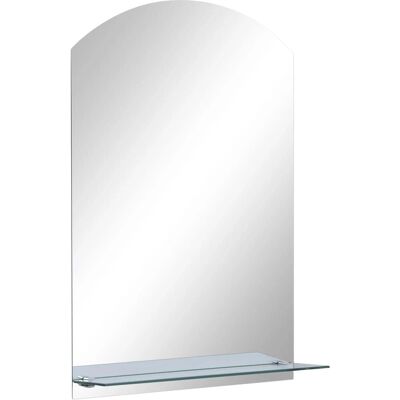 vidaXL Wandspiegel met plank 40x60cm gehard glas badkamer - Wandspiegel vidaXL Wandspiegel met plank 40x60cm gehard glas badkamer - Wandspiegel