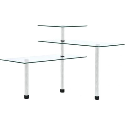 vidaXL Étagère d'angle 3 niveaux en verre trempé - Rangement cuisine vidaXL Étagère d'angle 3 niveaux en verre trempé - Rangement cuisine