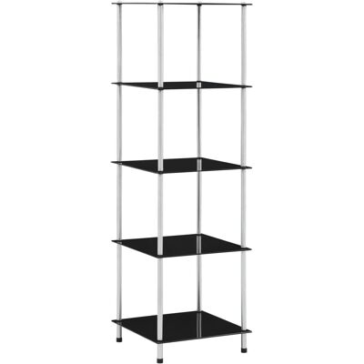 vidaXL 249511 Schwarzes 5-Etagen Glasregal Bücherregal - Aufbewahrungsdisplay vidaXL 249511 Schwarzes 5-Etagen Glasregal Bücherregal - Aufbewahrungsdisplay
