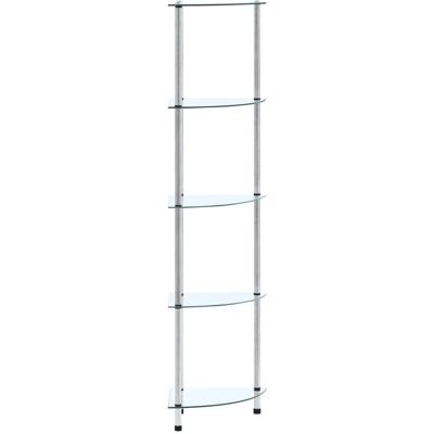 vidaXL 249516 Estantería de Cristal 5 Niveles - Salón vidaXL 249516 Estantería de Cristal 5 Niveles - Salón