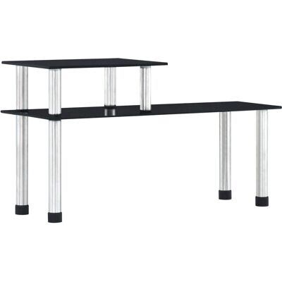 vidaXL Schwarzes Regal aus gehärtetem Glas - Küchenregal vidaXL Schwarzes Regal aus gehärtetem Glas - Küchenregal