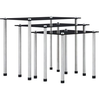 vidaXL 249527 Salontafel met Gekleurd Glas Zwart vidaXL 249527 Salontafel met Gekleurd Glas Zwart
