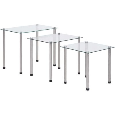 vidaXL Nisttisch-Set 3 Stück Transparent Sicherheitsglas vidaXL Nisttisch-Set 3 Stück Transparent Sicherheitsglas