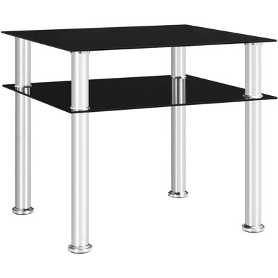 vidaXL 249530 Zwart Tempered Glas Bijzettafel - Bijzettafel vidaXL 249530 Zwart Tempered Glas Bijzettafel - Bijzettafel