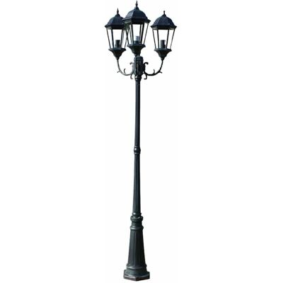 Poteau de lampe de jardin vidaXL 3 bras 230cm Vert foncé/Noir Lampe extérieure Poteau de lampe de jardin vidaXL 3 bras 230cm Vert foncé/Noir Lampe extérieure