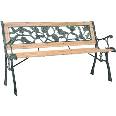 vidaXL Puutarhapenki 122cm Puu Ruusukuviolla Takalehti vidaXL Puutarhapenki 122cm Puu Ruusukuviolla Takalehti
