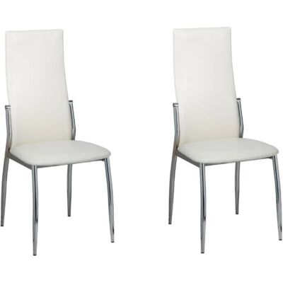 VidaXL 60571 Chaise de salle à manger blanche moderne - Chaise de salle à manger VidaXL 60571 Chaise de salle à manger blanche moderne - Chaise de salle à manger