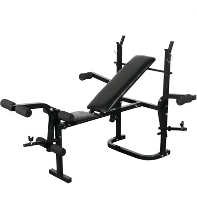 vidaXL Schwarze Hantelbank - Krafttraining Fitnessgerät vidaXL Schwarze Hantelbank - Krafttraining Fitnessgerät