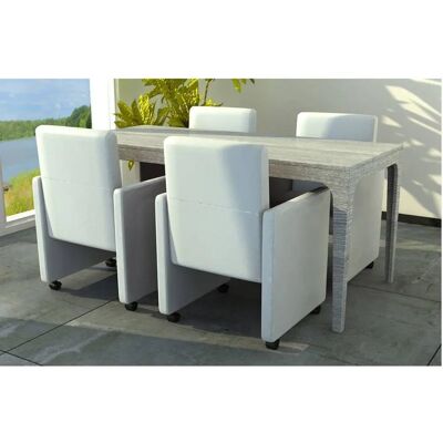 Maisonchic Modell - 4 Ergonomische Weiße Esszimmerstühle - Esszimmerstühle Maisonchic Modell - 4 Ergonomische Weiße Esszimmerstühle - Esszimmerstühle