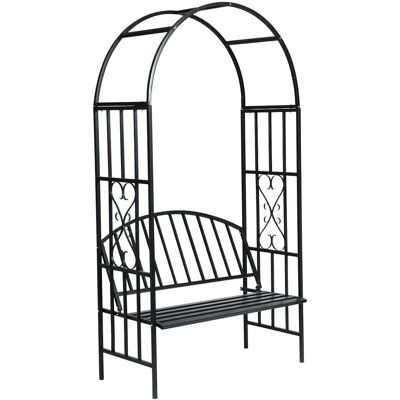Arco de rosas con banco de vidaXL - Soporte para jardín Arco de rosas con banco de vidaXL - Soporte para jardín