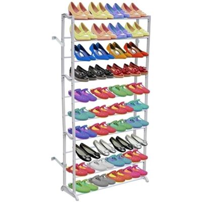 vidaXL Schuhregal für 40 Paar Schuhe - Schuhschrank - 140cm Weiß vidaXL Schuhregal für 40 Paar Schuhe - Schuhschrank - 140cm Weiß