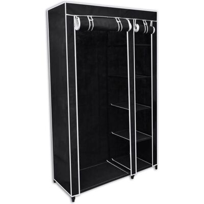 vidaXL Schwarzer faltbarer Kleiderschrank - Platzsparender Schrank für Schlafzimmer, Dachboden & Camping vidaXL Schwarzer faltbarer Kleiderschrank - Platzsparender Schrank für Schlafzimmer, Dachboden & Camping