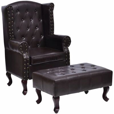 Fauteuil Nnevl Cuir Synthétique Marron Foncé - Fauteuil - Publicité Fauteuil Nnevl Cuir Synthétique Marron Foncé - Fauteuil - Publicité
