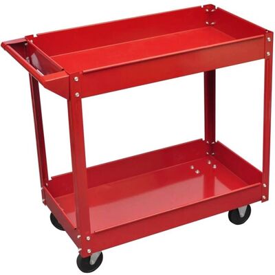 vidaXL Carrito de herramientas - 100kg - Rojo - Transporte para taller vidaXL Carrito de herramientas - 100kg - Rojo - Transporte para taller