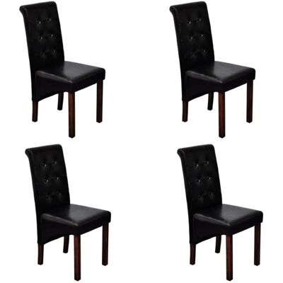vidaXL Eetkamerstoel - Rustiek ergonomisch zwart - Restaurantmeubilair vidaXL Eetkamerstoel - Rustiek ergonomisch zwart - Restaurantmeubilair