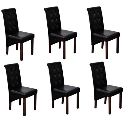 Chaise de salle à manger noire VidaXL - 6 pièces style ancien en bois ergonomique Chaise de salle à manger noire VidaXL - 6 pièces style ancien en bois ergonomique