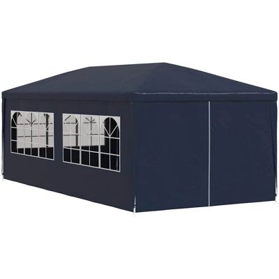 vidaXL 3 x 6m Blue Gazebo - 6-Wall Pavilion Party Tent vidaXL 3 x 6m Blue Gazebo - 6-Wall Pavilion Party Tent