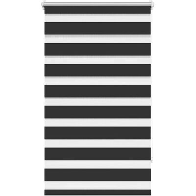 vidaXL Zebra Rollo Doppelrollo Schwarz, 70x120 cm - Rollo vidaXL Zebra Rollo Doppelrollo Schwarz, 70x120 cm - Rollo