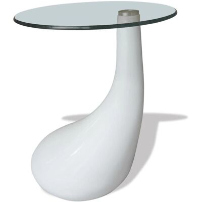 vidaXL Ronde glazen tafel wit - Salontafel vidaXL Ronde glazen tafel wit - Salontafel