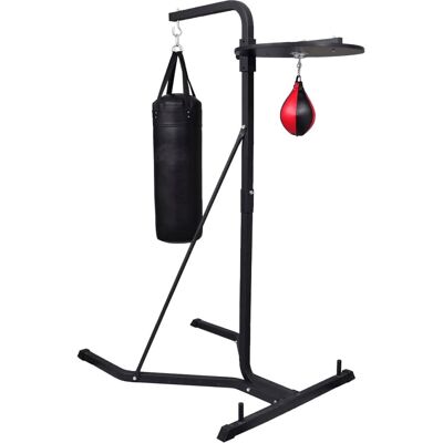 Soporte de boxeo vidaXL de 2 vías con saco y placa de velocidad Soporte de boxeo vidaXL de 2 vías con saco y placa de velocidad