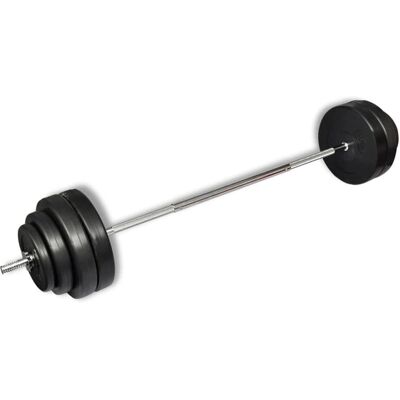 vidaXL 60kg Barbell Set with Plates - Fitness Equipment vidaXL 60kg Barbell Set with Plates - Fitness Equipment