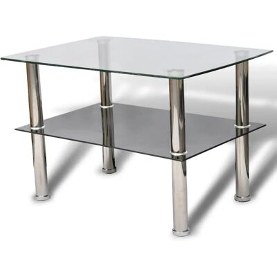 vidaXL Table basse en verre à 2 niveaux - Table basse vidaXL Table basse en verre à 2 niveaux - Table basse