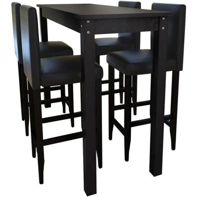 vidaXL Barset - 115cm Schwarz Stabil & Elegant vidaXL Barset - 115cm Schwarz Stabil & Elegant