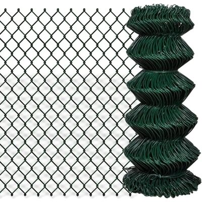 vidaXL Gartengrünes Kettendrahtzaun 15m PVC-beschichtet Maschendrahtzaun vidaXL Gartengrünes Kettendrahtzaun 15m PVC-beschichtet Maschendrahtzaun